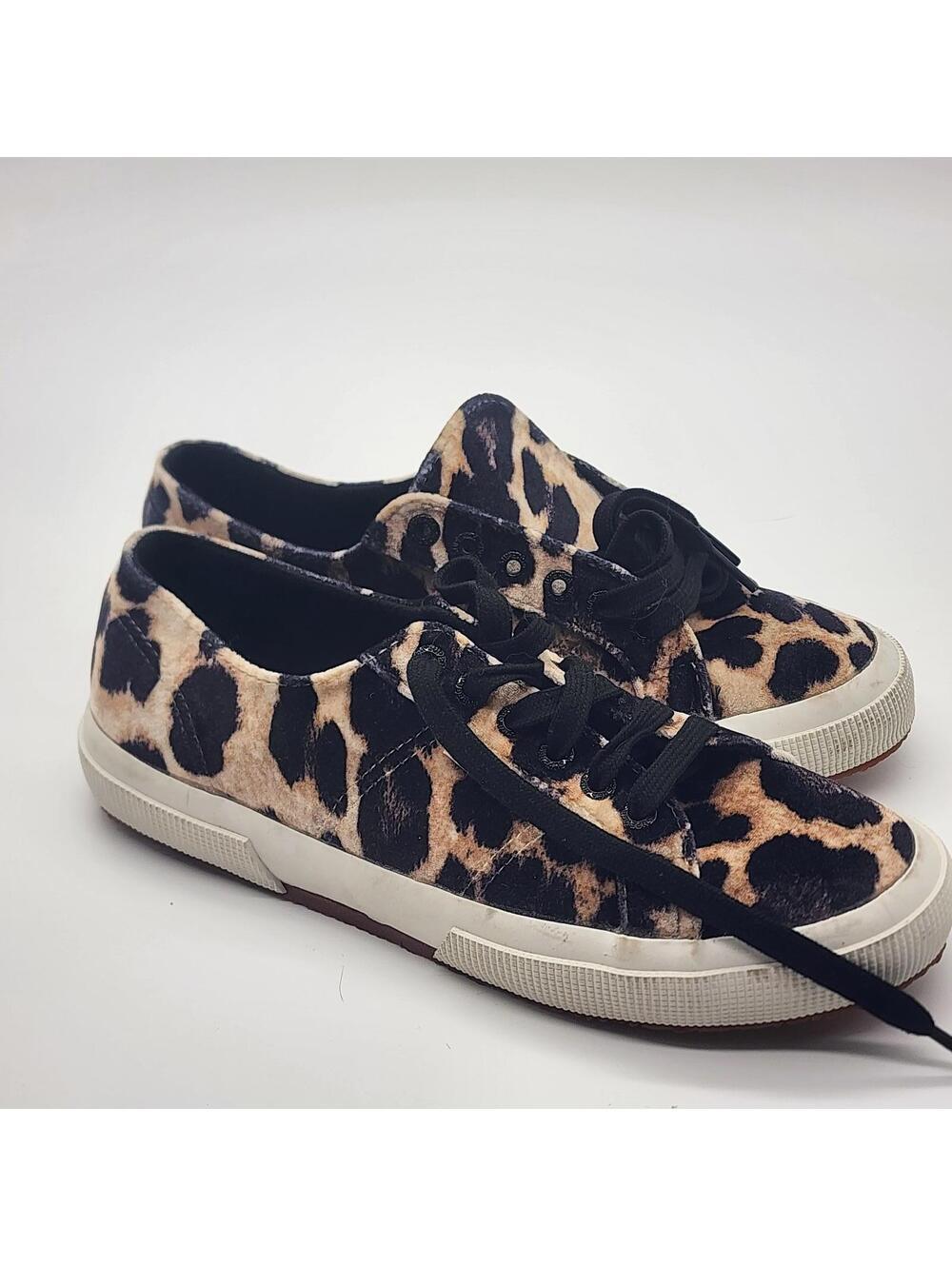 New Superga velvet leopard 39 8 8.5 sneakers